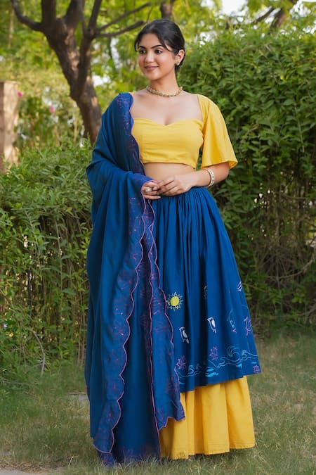 Pheeta Kiran Hand Painted Lehenga Set 