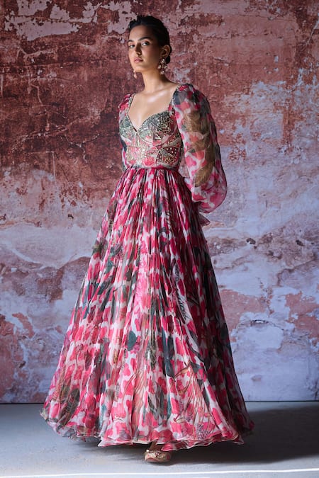 Mahima Mahajan Adya Floral Print Corset Anarkali 