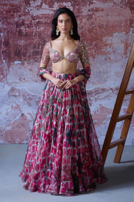 Mahima Mahajan Misha Bloom Print Lehenga Set 