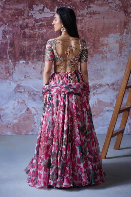 Mahima Mahajan Misha Bloom Print Lehenga Set 
