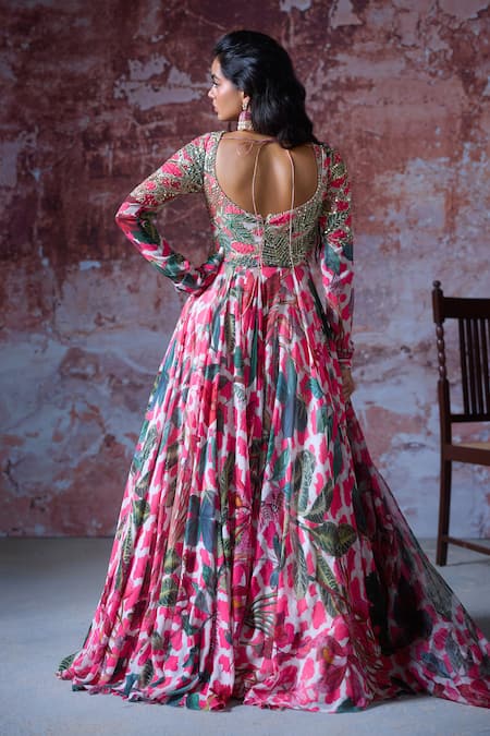 Mahima Mahajan Ramaya Mirror Embroidered Bodice Anarkali With Dupatta 