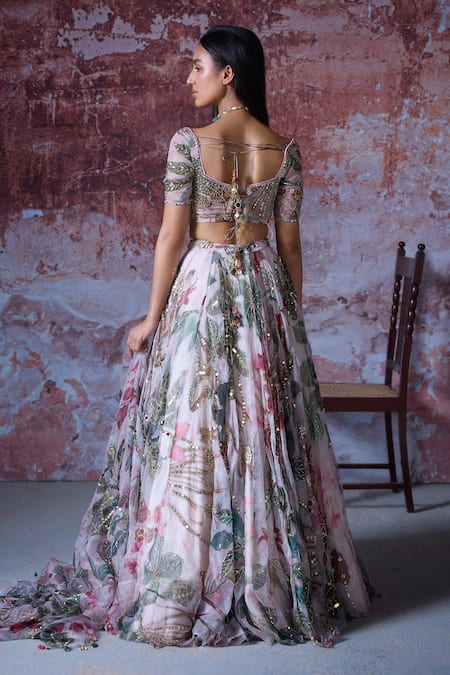 Mahima Mahajan Ruhi Sequin Embroidered Bridal Lehenga & Corset Set 