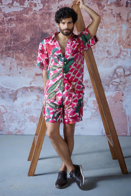 Mahima Mahajan Suvansh Rafflesia Bloom Print Shirt With Shorts 