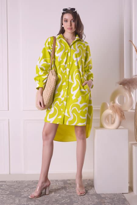 Surabhi Arya Cotton Printed Shirt Dress 