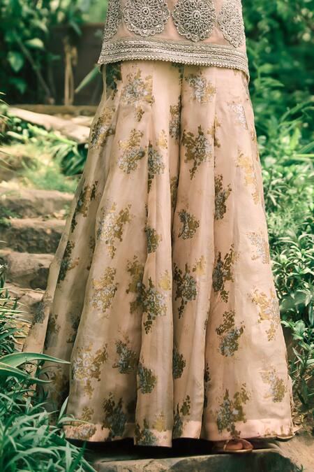 Buy Bhumika Sharma Pink Organza, Net Embroidery Sylvia Flower Print Short Kurta With Sharara Online at Aza Fashions Buy_Bhumika Sharma_Pink Organza, Net Embroidery Sylvia Flower Print Short Kurta With Sharara _Online_at_Aza_Fashions