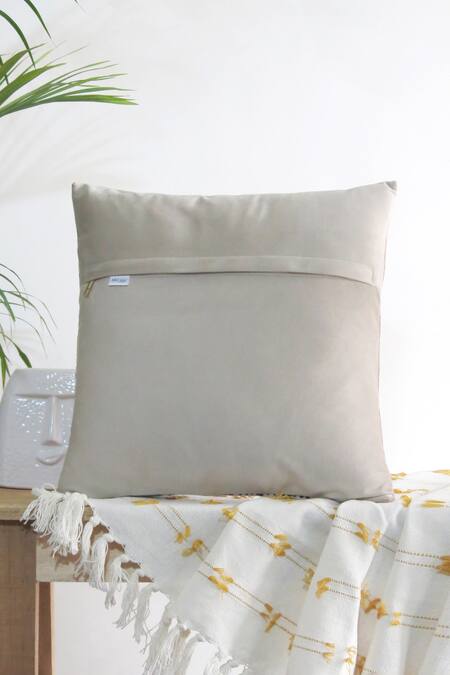 Shop Mid July Home Multi Color Velvet Abstract, Mirror, Thread Embroidered Cushion Cover 2 Pcs Set at Aza Fashions Shop_Mid July Home_Multi Color Velvet Abstract, Mirror, Thread Embroidered Cushion Cover 2 Pcs Set_at_Aza_Fashions