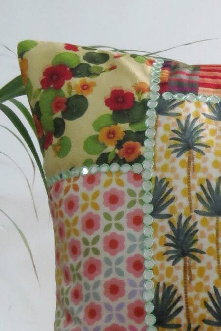 Mid July Home Multi Color Velvet Abstract, Mirror, Thread Embroidered Cushion Cover 2 Pcs Set Online at Aza Fashions Mid July Home_Multi Color Velvet Abstract, Mirror, Thread Embroidered Cushion Cover 2 Pcs Set_Online_at_Aza_Fashions