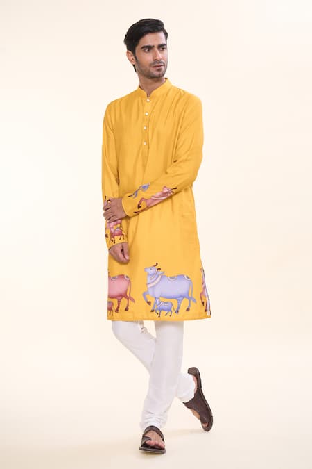 Arihant Rai Sinha Fauna Print Straight Kurta 