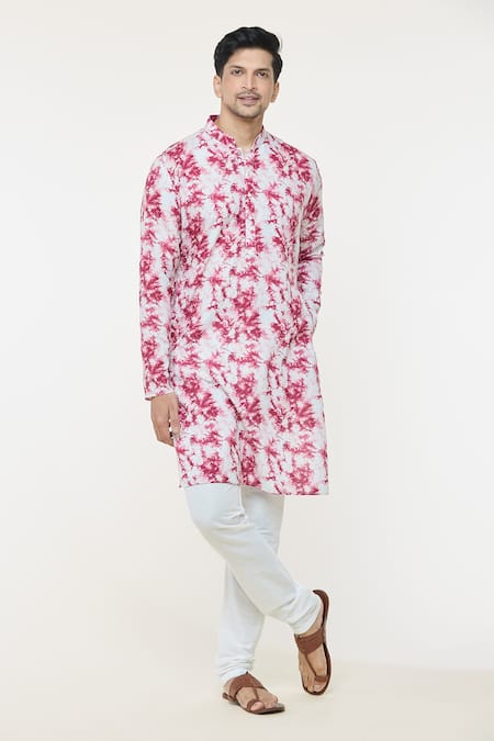 Arihant Rai Sinha Abstract Tie-Dye Print Kurta With Churidar 