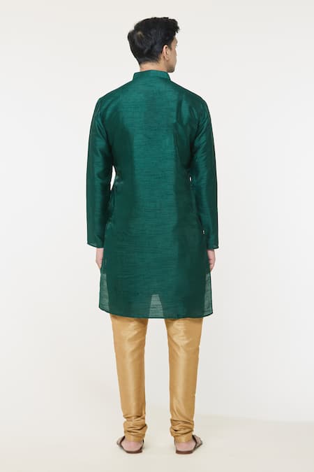 Shop Arihant Rai Sinha Green Silk Embroidery, Sequins Floral Placed Kurta at Aza Fashions Shop_Arihant Rai Sinha_Green Silk Embroidery, Sequins Floral Placed Kurta _at_Aza_Fashions