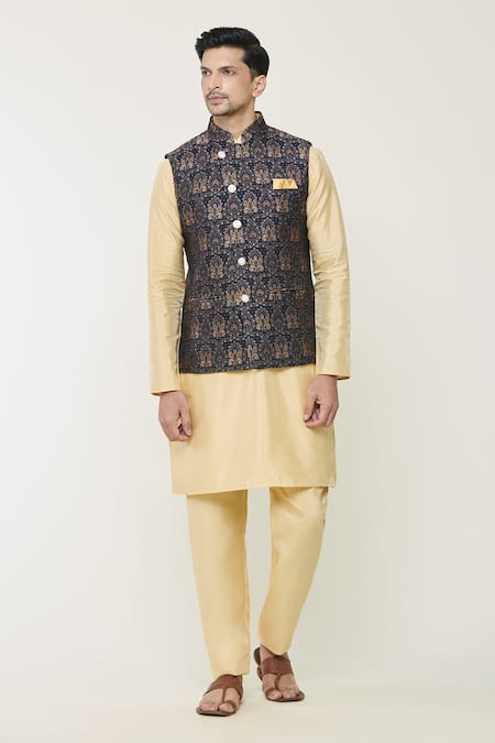 Arihant Rai Sinha Nehru Jacket with Floral & Paisley Patterns 