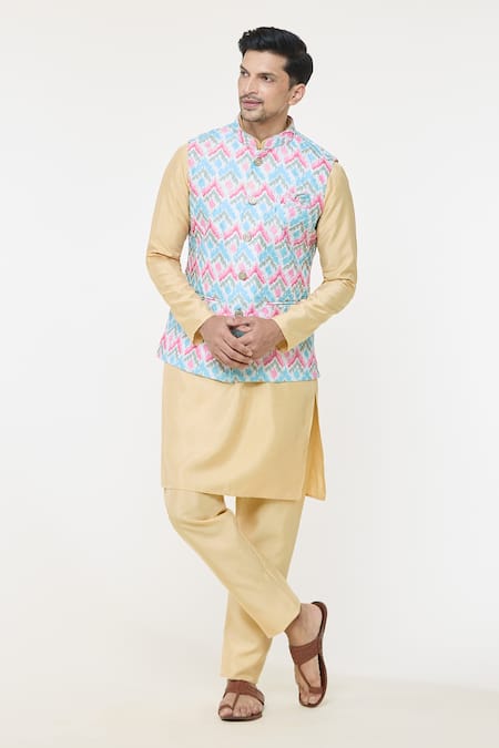 Arihant Rai Sinha Chevron Pattern Nehru Jacket 