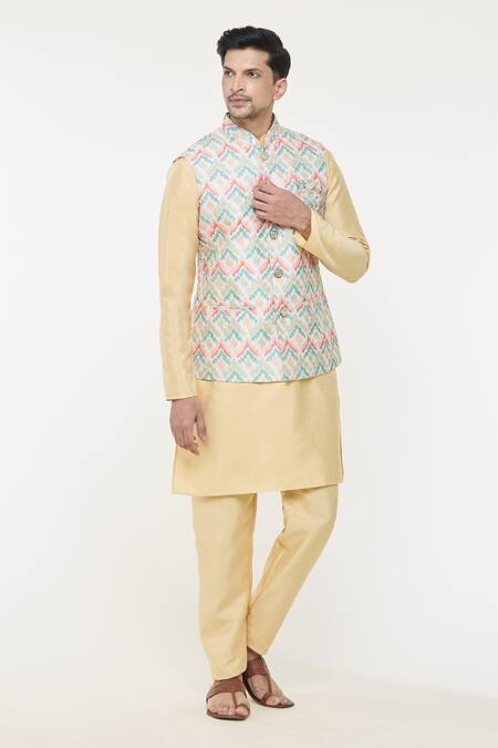 Buy Arihant Rai Sinha Cream Silk Chevron Woven Nehru Jacket Online at Aza Fashions Buy_Arihant Rai Sinha_Cream Silk Chevron Woven Nehru Jacket _Online_at_Aza_Fashions