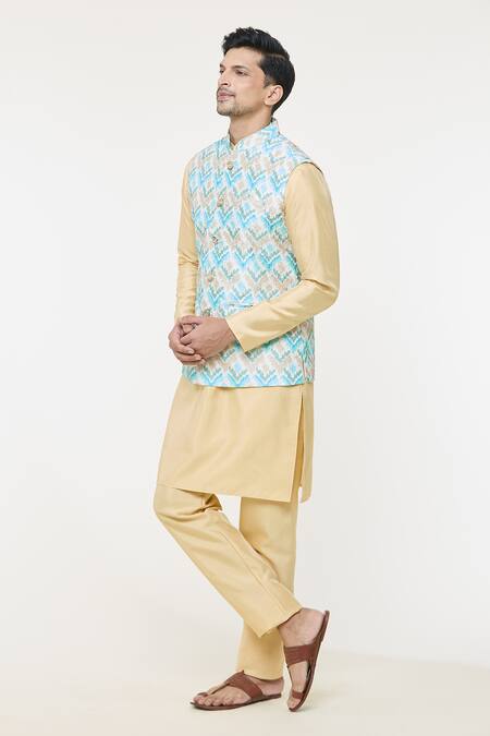 Buy Arihant Rai Sinha Cream Silk Geometric Woven Nehru Jacket Online at Aza Fashions Buy_Arihant Rai Sinha_Cream Silk Geometric Woven Nehru Jacket _Online_at_Aza_Fashions