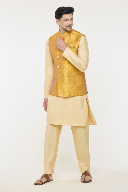 Arihant Rai Sinha Woven Jacquard Nehru Jacket 