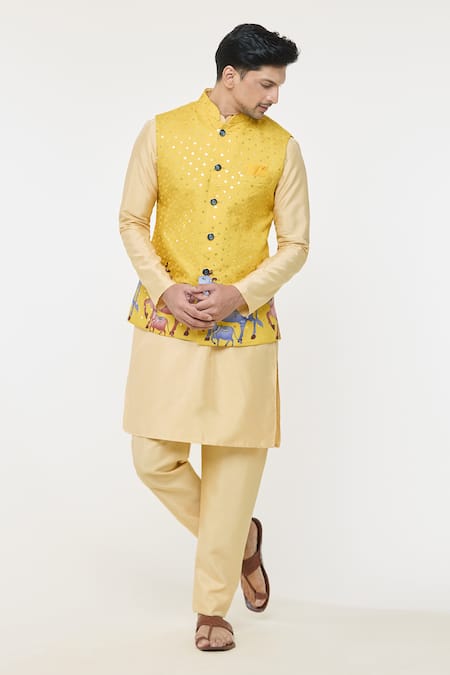 Arihant Rai Sinha Soft Cotton Embroidered Nehru Jacket 