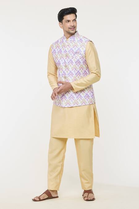 Shop Arihant Rai Sinha Multi Color Silk Embroidery Jaal Nehru Jacket Online at Aza Fashions Shop_Arihant Rai Sinha_Multi Color Silk Embroidery Jaal Nehru Jacket _Online_at_Aza_Fashions