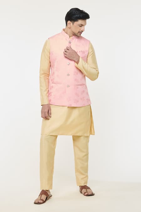 Arihant Rai Sinha Rose Woven Jacquard Nehru Jacket 