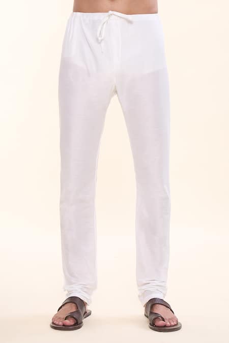 Arihant Rai Sinha_Blue Cotton, Silk Tie Dye Splash Print Kurta With Churidar _Online_at_Aza_Fashions