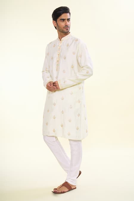 Arihant Rai Sinha Florin Crest Embroidered Kurta With Churidar 