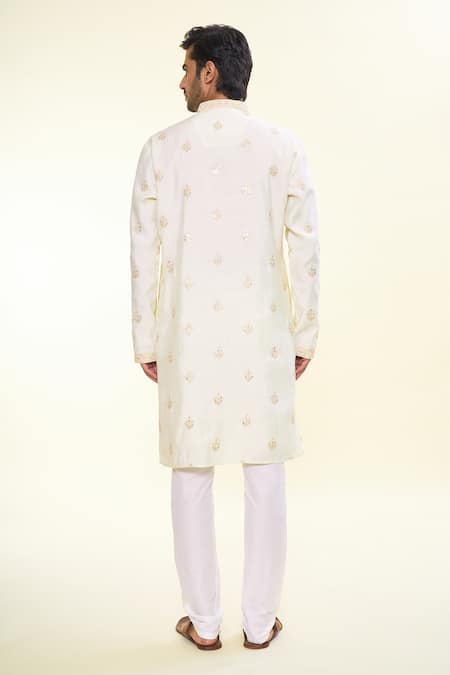 Arihant Rai Sinha Florin Crest Embroidered Kurta With Churidar 