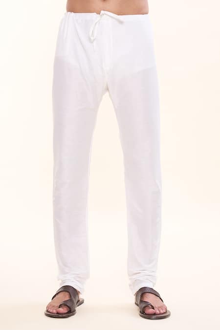 Shop Arihant Rai Sinha Yellow Cotton, Silk Embroidery Kamdhenu Print Kurta With Churidar Online at Aza Fashions Shop_Arihant Rai Sinha_Yellow Cotton, Silk Embroidery Kamdhenu Print Kurta With Churidar _Online_at_Aza_Fashions