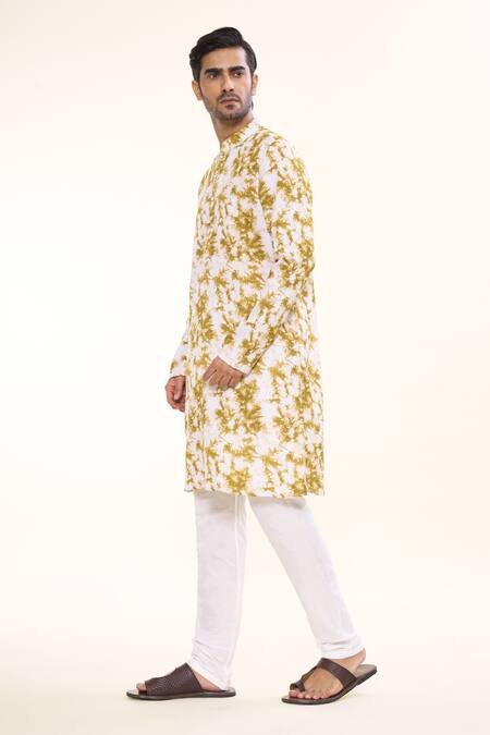 Buy Arihant Rai Sinha Yellow Cotton Tie Dye Swerve Print Kurta Online at Aza Fashions Buy_Arihant Rai Sinha_Yellow Cotton Tie Dye Swerve Print Kurta _Online_at_Aza_Fashions