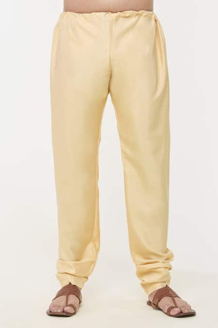 Buy_Arihant Rai Sinha_Yellow Cotton, Silk Sequins, Embroidery Cow Print Threadwork Bundi Kurta Set 