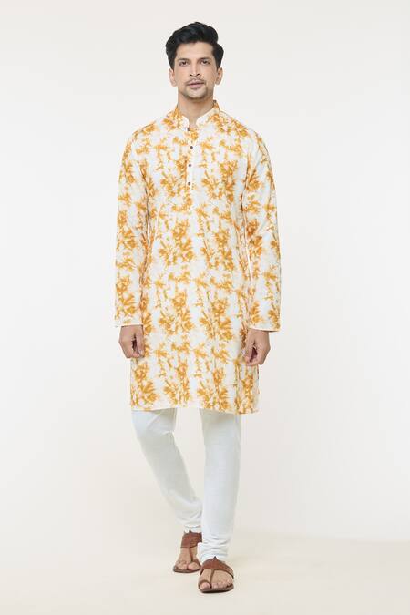 Buy Arihant Rai Sinha Yellow Cotton Abstract Print Kurta Online at Aza Fashions Buy_Arihant Rai Sinha_Yellow Cotton Abstract Print Kurta _Online_at_Aza_Fashions