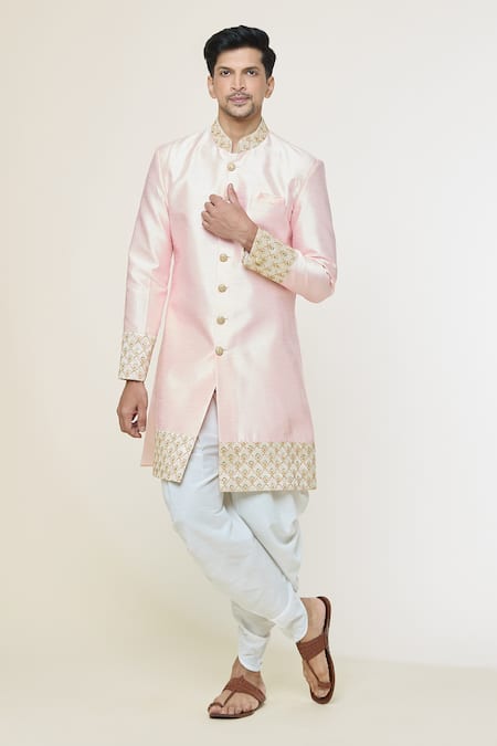 Arihant Rai Sinha Sequin Border Embroidered Sherwani Set 