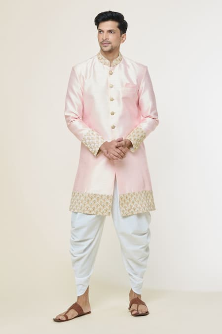 Arihant Rai Sinha Sequin Border Embroidered Sherwani Set 