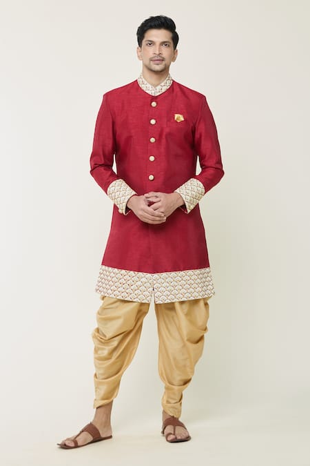 Arihant Rai Sinha Scallop Border Embroidered Sherwani Set 