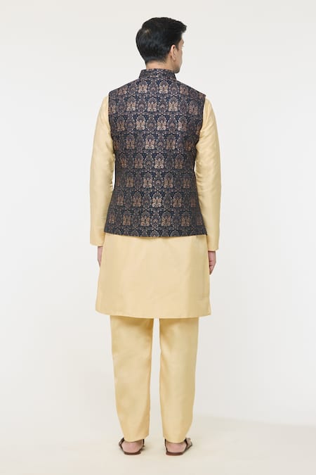 Arihant Rai Sinha Floral Woven Bundi & Kurta Set 