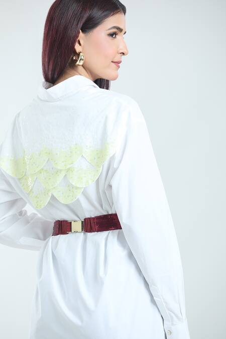 Kiran Uttam Ghosh Pink Applique, Embroidery Floral Sequined Belt at Aza Fashions Kiran Uttam Ghosh_Pink Applique, Embroidery Floral Sequined Belt _at_Aza_Fashions