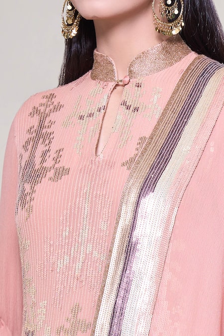 Buy Nakul Sen Pink Silk, Chiffon Sequins, Embroidery Embellished Kurta Farshi Palazzo Set Online at Aza Fashions Buy_Nakul Sen_Pink Silk, Chiffon Sequins, Embroidery Embellished Kurta Farshi Palazzo Set_Online_at_Aza_Fashions