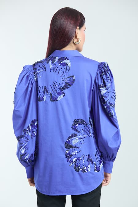 Rahul Mishra Hibiscus Embroidered Shirt 