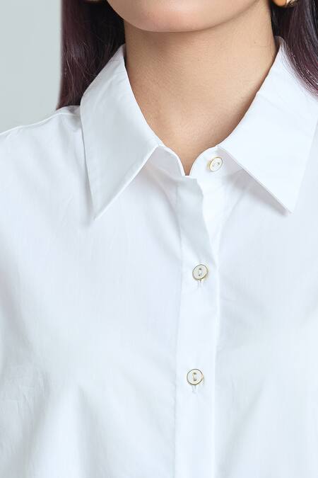 Shop_Rahul Mishra_White Poplin Sequins Collared Back Scalloped Shirt _Online_at_Aza_Fashions