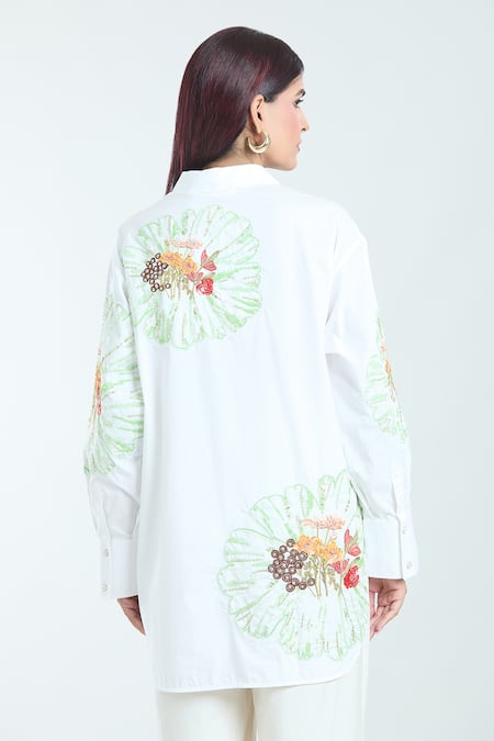 Rahul Mishra Carnation Embroidered Shirt 