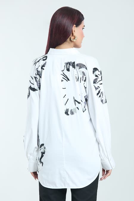 Rahul Mishra Carnation Floral Embroidered Shirt 