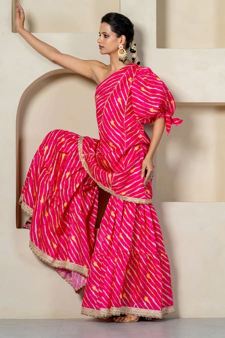 Yuvrani Jaipur Stripe Printed Kurta & Sharara Set 