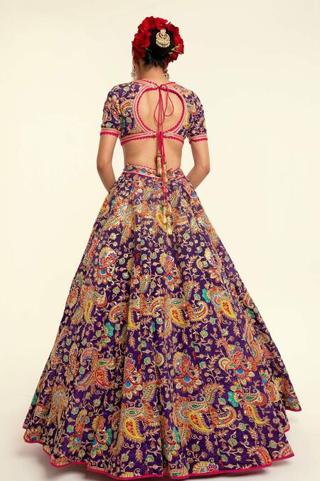 Rajbinder Chahal Paisley Print Blouse & Lehenga Set 