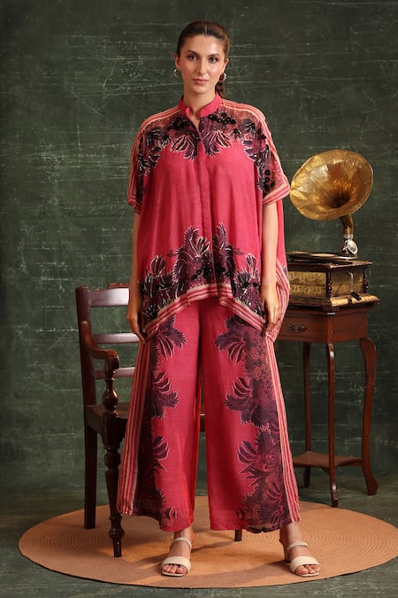 Soup by Sougat Paul Kaira Floral Print Kaftan With Pant 