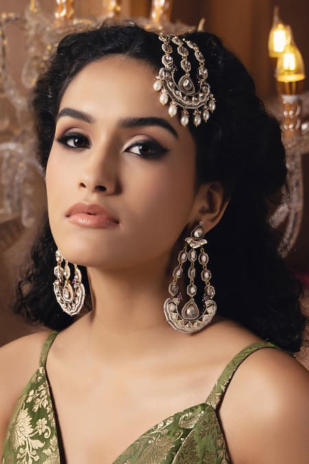 Joules by Radhika Hexagon Carved Danglers 