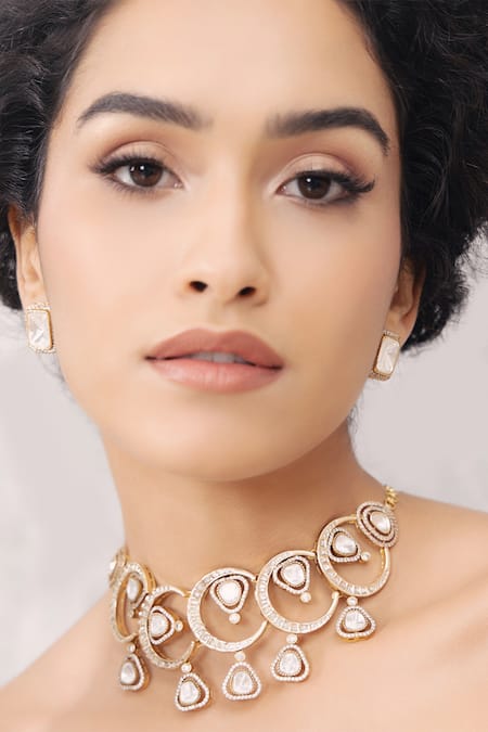 Joules By Radhika Polki Embellished Chand Choker Necklace 