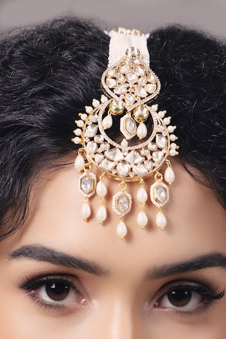 Joules By Radhika Polki Embellished Chaand Maangtikka 