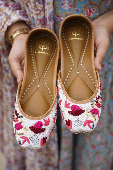 Loryphilory Patiala Palette Floral Embroidered Juttis 