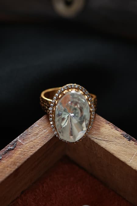 Paisley Pop Polki Embellished Ring 