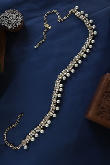 Paisley Pop Kundan Pearl Embellished Adjustable Kamarbandh 