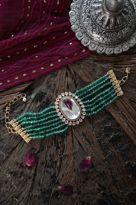 Paisley Pop Polki Stone Embellished Bracelet 