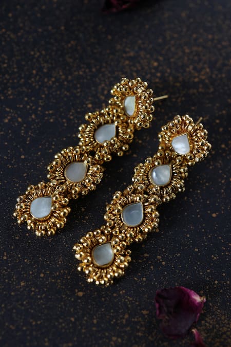 Paisley Pop Mother Of Pearl Bloom Vine Danglers 